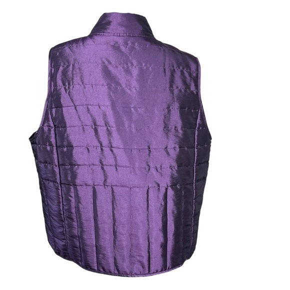 RELATIVITY Quilted Iridescent Purple Puffer Vest Front Zip Women's Size 2X - Picture 7 of 16